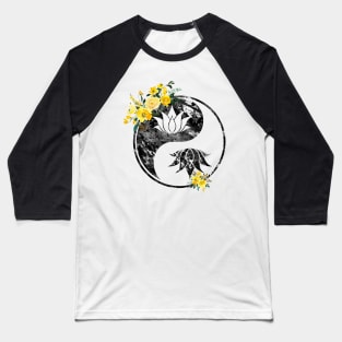 Lotus in Yin Yang Baseball T-Shirt